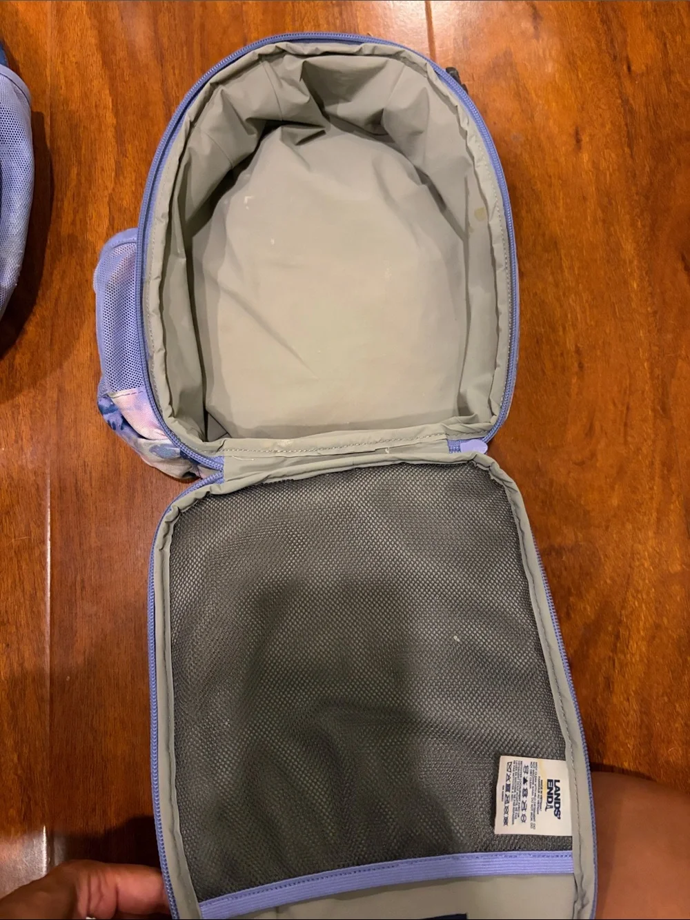 Lands' End Kids Galaxy Print Backpack & Lunchbox - Purple Pink Blue
